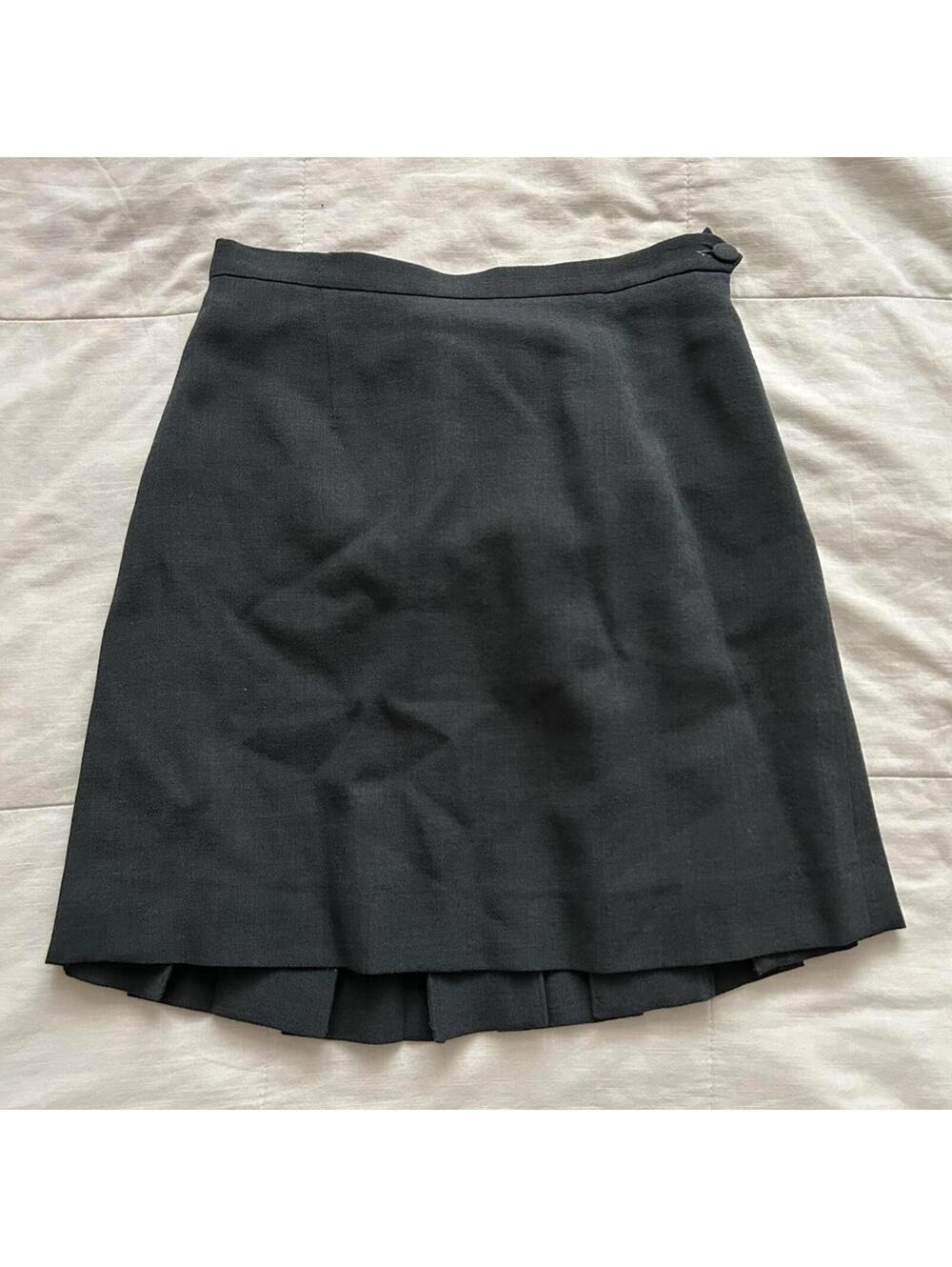 Moschino Grey Pleated Bow Mini Skirt Coquette Preppy Designer Skirt - Picture 5 of 7
